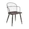 Armen Living Bradley Steel Framed Side Chair in Black Powder Coated Finish and Walnut Glazed Wood LCBDSIBLWA - alternate 1
